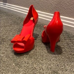 Melissa Red jelly high heels size 8
